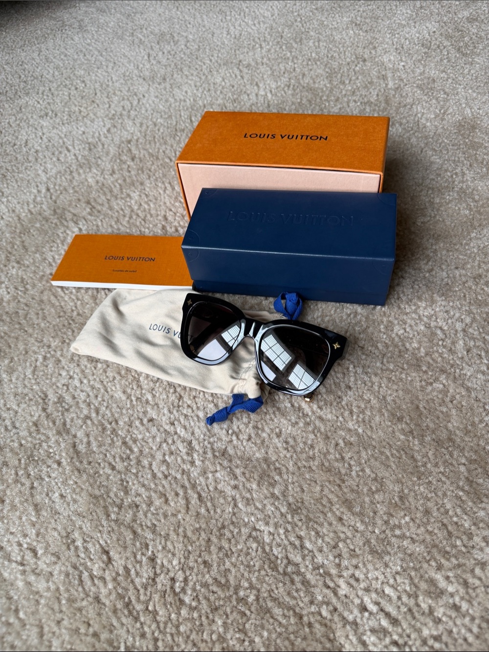Louis Vuitton Black Cat-Eye Sunglasses with Dark Lenses